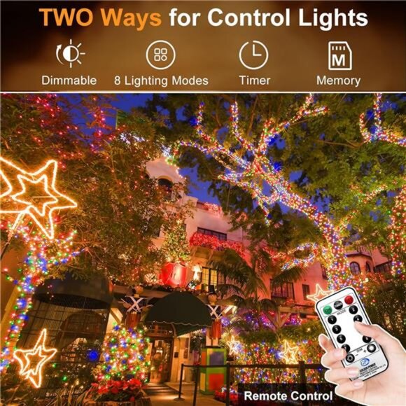 403ft 1000 LED String Lights Outdoor Christmas Lights 8Modes & Timer Fairy Light - Picture 2 of 7